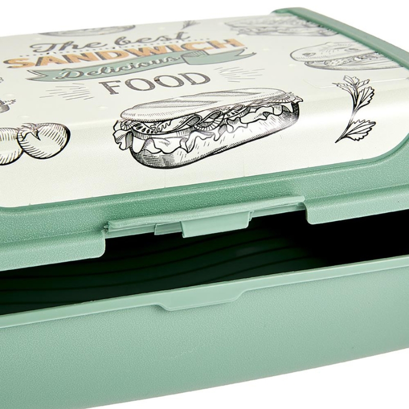 keeeper Carla Midi Lunch Box Space Tour, nordic green, Deco-Click-Box, PP (1 szt.)