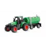 Metalowy traktor Amewi z przyczepą cysterną, 1:64, RTR, zielony