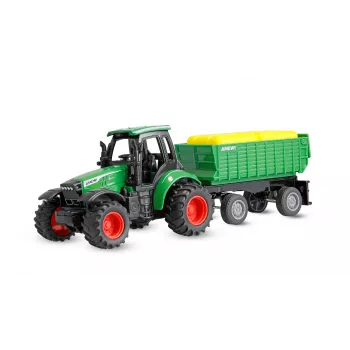 Metalowy traktor z przyczepą Amewi, 1:64, RTR, zielony