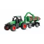 Metalowy traktor Amewi z przyczepą leśną, 1:64, RTR, zielony