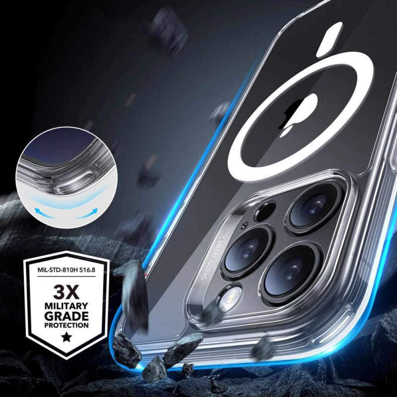 ESR Classic Pro Set HaloLock MagSafe etui z hartowanym szkłem dla Apple iPhone 16 Pro Max, przezroczyste