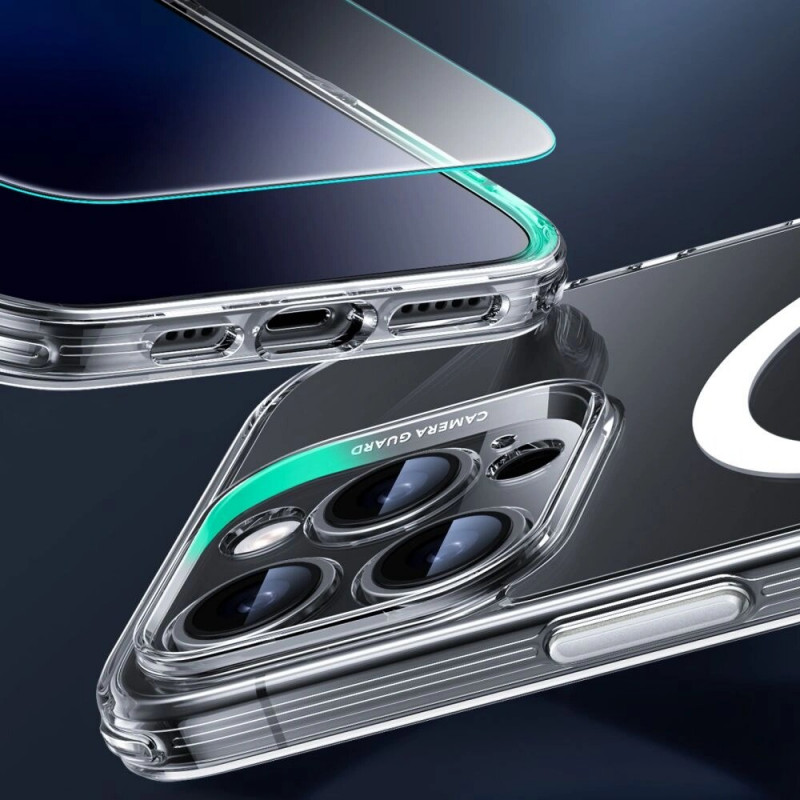 ESR Classic Pro Set HaloLock MagSafe etui z hartowanym szkłem dla Apple iPhone 16 Pro Max, przezroczyste