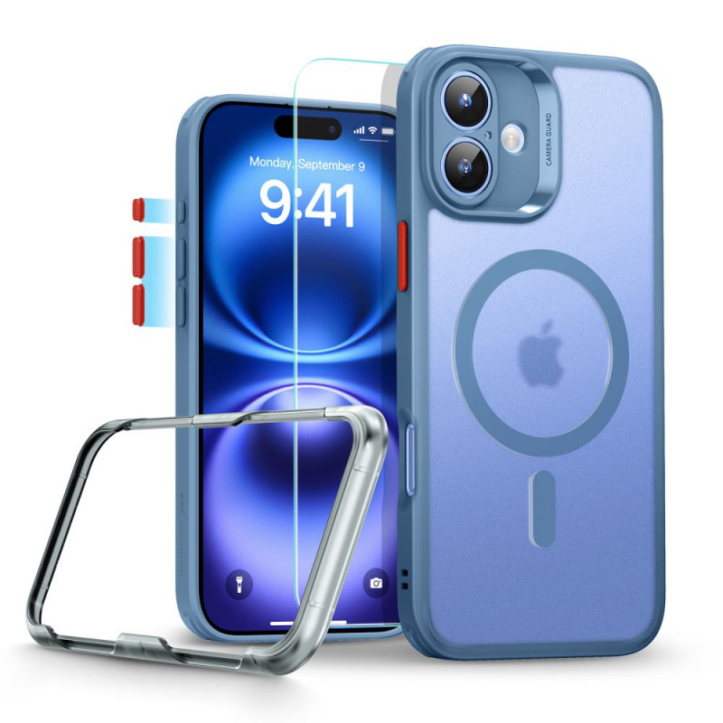 ESR Classic Pro Set HaloLock MagSafe etui z hartowanym szkłem dla Apple iPhone 16, Frosted Blue