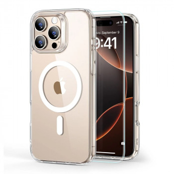 ESR Classic Hybrid HaloLock MagSafe etui z hartowanym szkłem dla Apple iPhone 16 Pro Max, przezroczyste