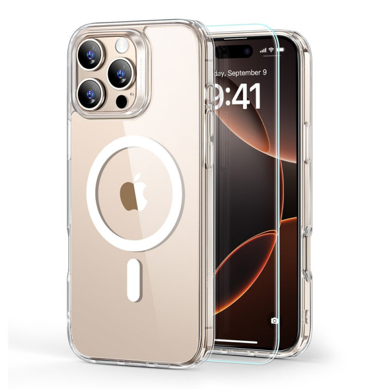 ESR Classic Hybrid HaloLock MagSafe etui z hartowanym szkłem dla Apple iPhone 16 Pro Max, przezroczyste