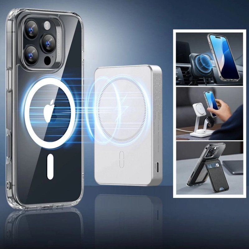 ESR Classic Hybrid HaloLock MagSafe etui z hartowanym szkłem dla Apple iPhone 16 Pro Max, przezroczyste