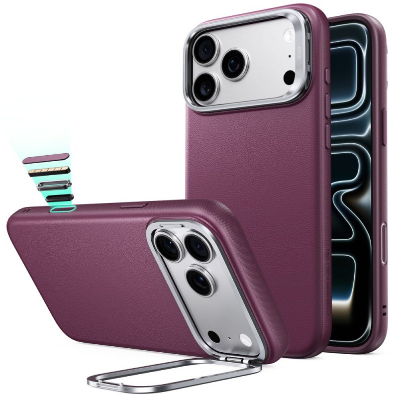Etui ESR Leather Kickstand MagSafe do Apple iPhone 17 Pro / 18 Pro, Deep Burgundy