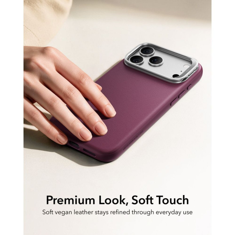 Etui ESR Leather Kickstand MagSafe do Apple iPhone 17 Pro / 18 Pro, Deep Burgundy