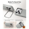 Etui ESR Leather Kickstand MagSafe do Apple iPhone 17 Pro / 18 Pro, szary