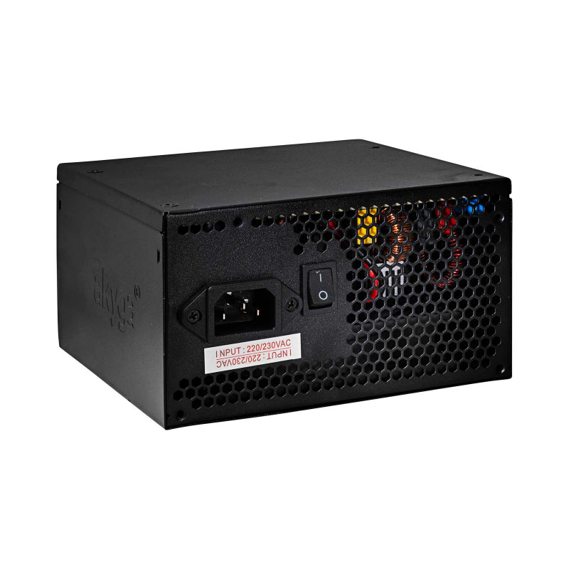 Zasilacz ATX Akyga 500 W AK-C2-500, półmodularny, P4+4, 2x PCI-E 6+2 pin, 4x SATA, 2x Molex, wentylator 12 cm, 80 PLUS