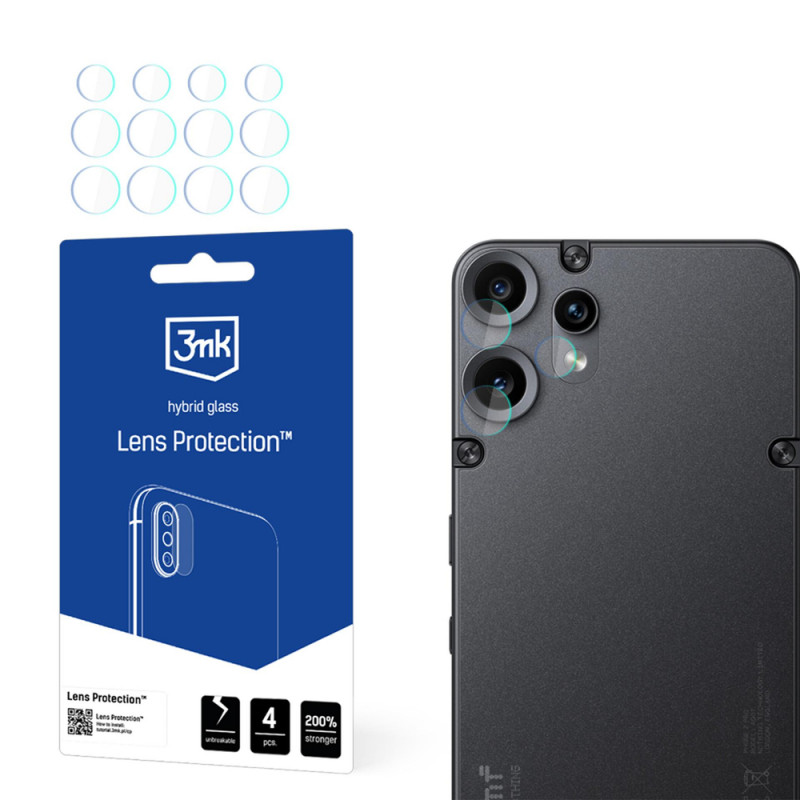 Szkło hybrydowe na obiektyw aparatu 3MK Lens Protection do CMF Phone 2 Pro by Nothing (4 szt.)