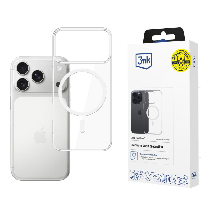 Etui 3MK Clear MagCase do Apple iPhone 17 Pro, przezroczyste