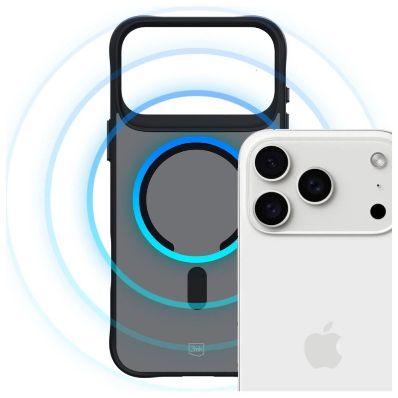 Etui 3MK Smoke MagCase do Apple iPhone 17 Pro Max, czarny półprzezroczysty