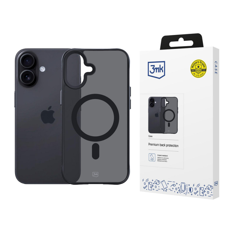 Etui 3MK Smoke Matt MagCase do Apple iPhone 17, czarne