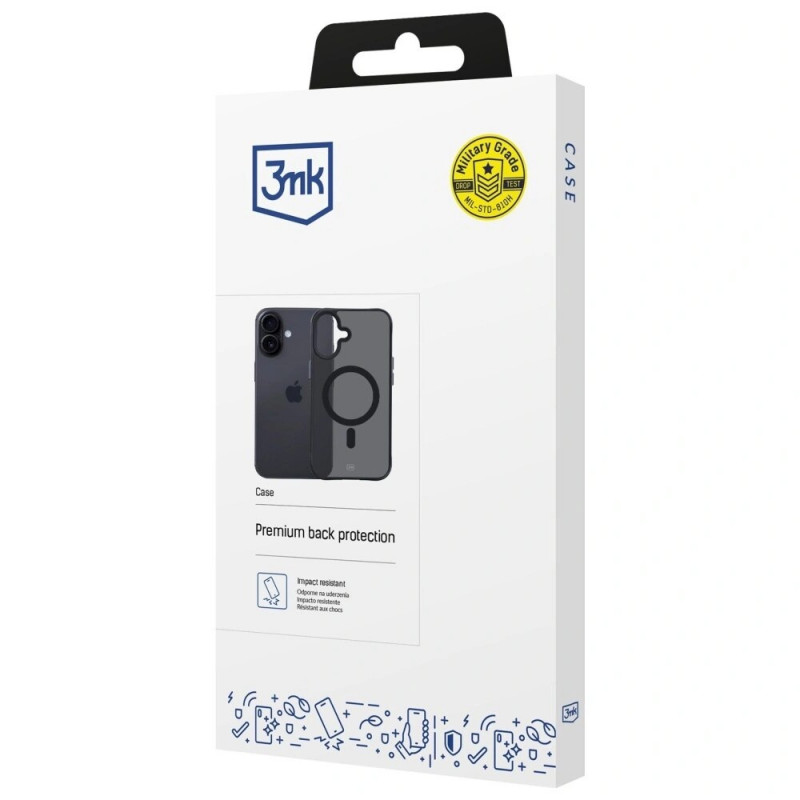 Etui 3MK Smoke Matt MagCase do Apple iPhone 17, czarne