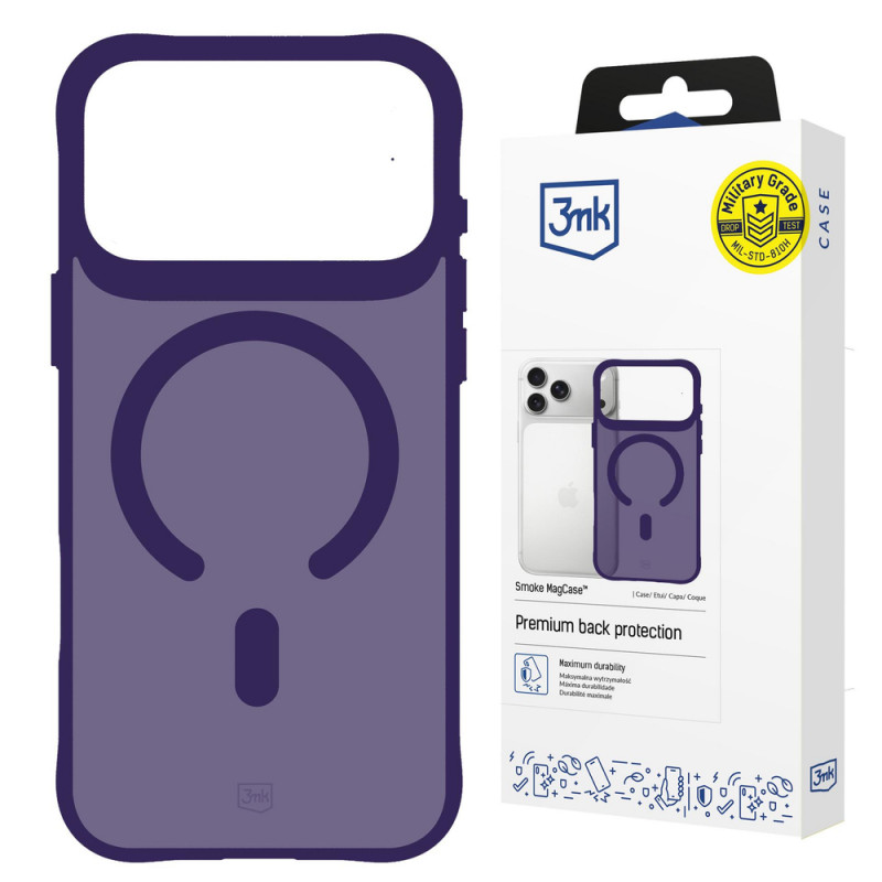 3MK Smoke MagCase do Apple iPhone 17 Pro, fioletowy