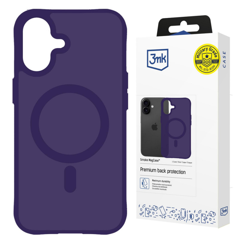 3MK Smoke MagCase do Apple iPhone 17, fioletowy