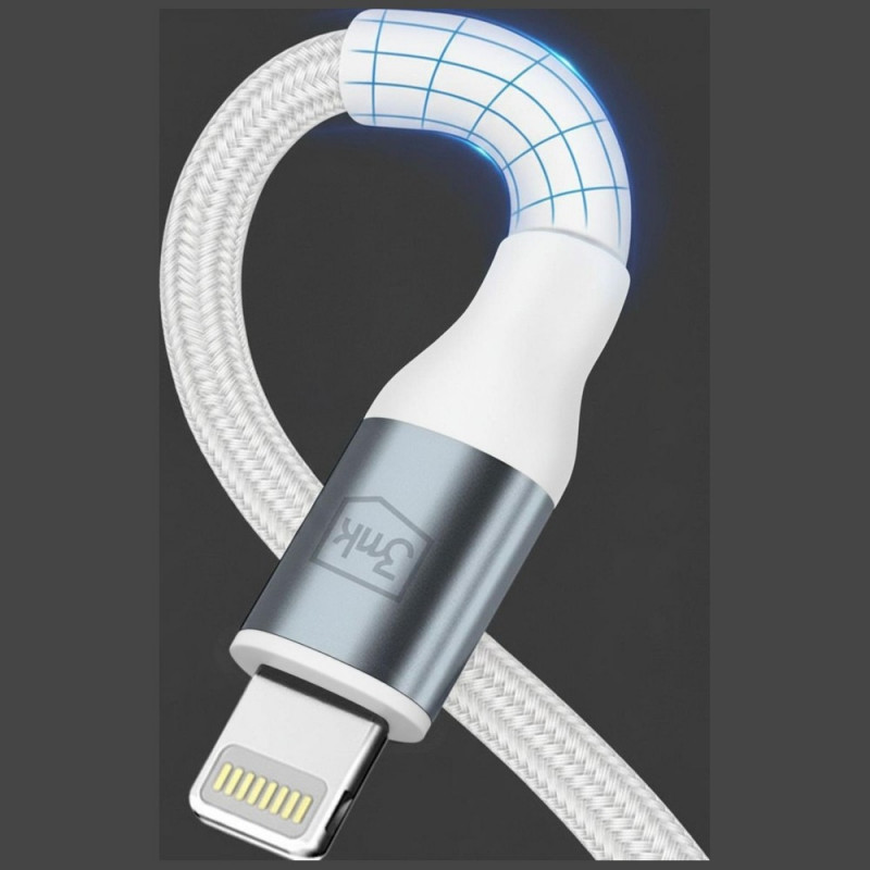 Kabel 3MK Hyper Cable N-SERIES USB-C – Lightning, 2 m, 27 W, biały