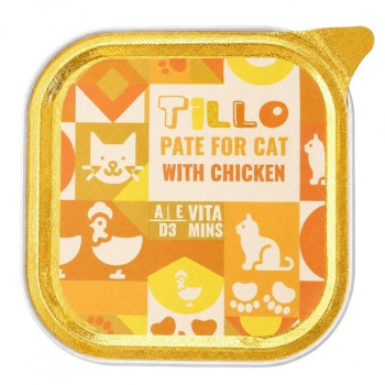 TILLO Pate z kurczakiem mokra karma dla kotów, 100 g