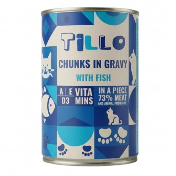 TILLO Kawałki w sosie Ryba mokra karma dla kotów, 415 g