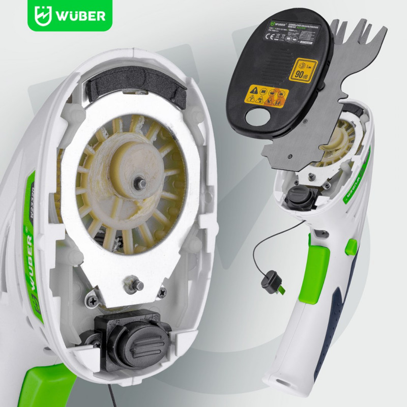 Wuber W23320 Akumulatorowa nożycowo-podkaszarka 2-w-1 do żywopłotu i trawy, 7.2 V, cięcie 120 mm, USB-C