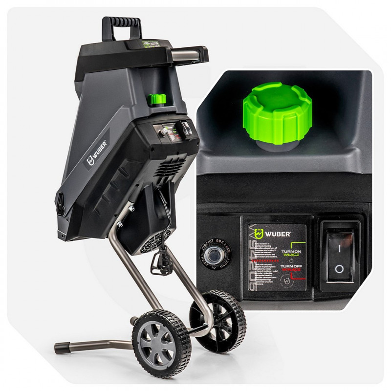 Wuber W94205 elektryczny rozdrabniacz nożowy do gałęzi, 2500 W, 45 L