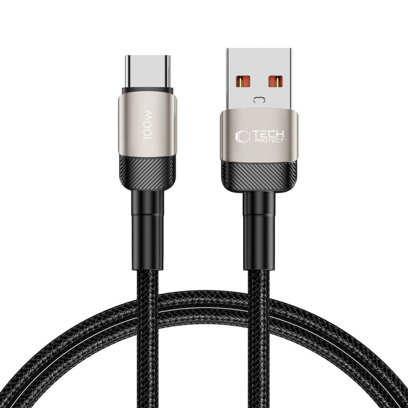Tech-Protect UltraBoost Evo kabel USB-A / USB-C 100W 5A 100cm Titanium