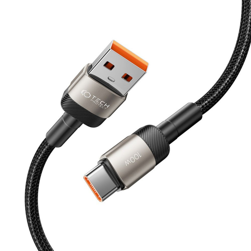 Tech-Protect UltraBoost Evo kabel USB-A / USB-C 100W 5A 100cm Titanium