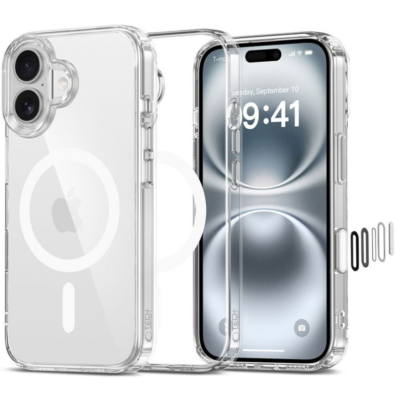 Etui Tech-Protect Flexair Hybrid CC MagSafe do Apple iPhone 16, przezroczyste