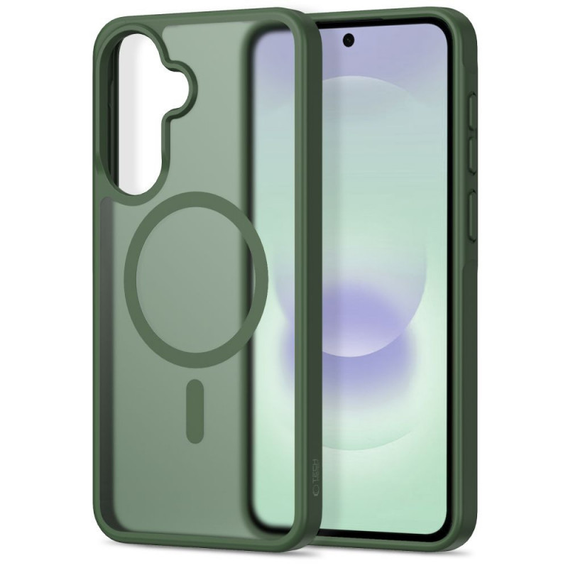 Etui Tech-Protect Magmat MagSafe do Samsung Galaxy A36 / A56 / A37 5G, matowa zieleń