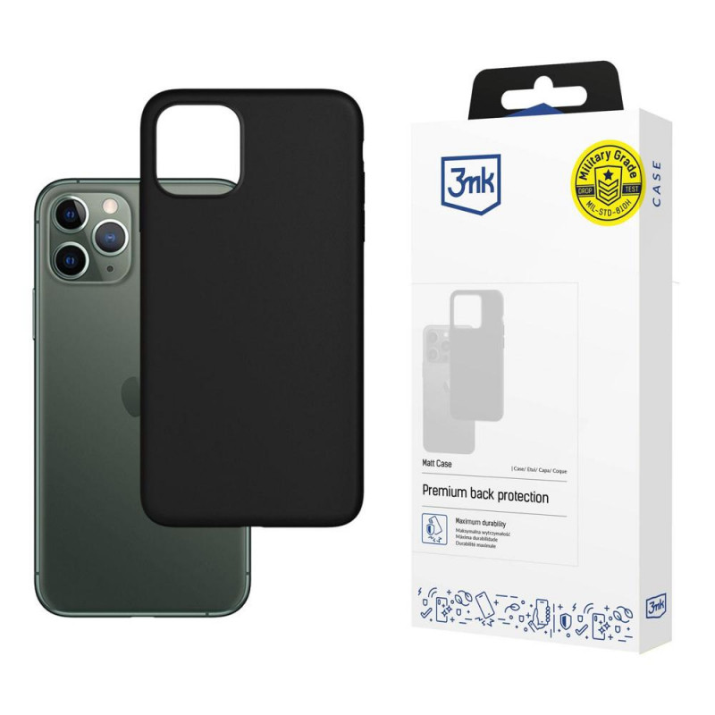Etui na smartfona 3MK Matt Case Apple iPhone 12/12 Pro, czarne