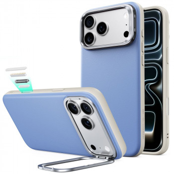 Etui ESR Leather Kickstand MagSafe do Apple iPhone 17 Pro Max / 18 Pro Max, jasnoniebieskie