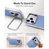 Etui ESR Leather Kickstand MagSafe do Apple iPhone 17 Pro / 18 Pro, jasnoniebieskie