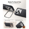 Etui ESR Leather Kickstand MagSafe ze skórzanym wykończeniem dla Apple iPhone 17 Pro Max / 18 Pro Max, czarne