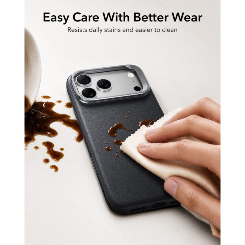 Etui ESR Leather Kickstand MagSafe ze skórzanym wykończeniem dla Apple iPhone 17 Pro Max / 18 Pro Max, czarne