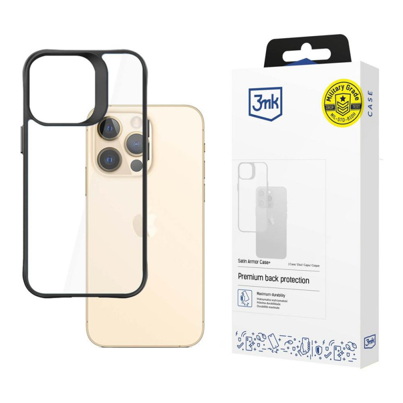 Etui 3MK Satin Armor Case+ do Apple iPhone 13 Pro Max (3MK3503), czarne