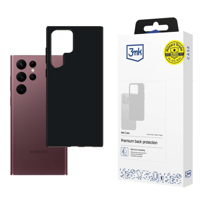 3MK Matt Case do Samsung Galaxy S22 Ultra (3MK3448BLK), czarny
