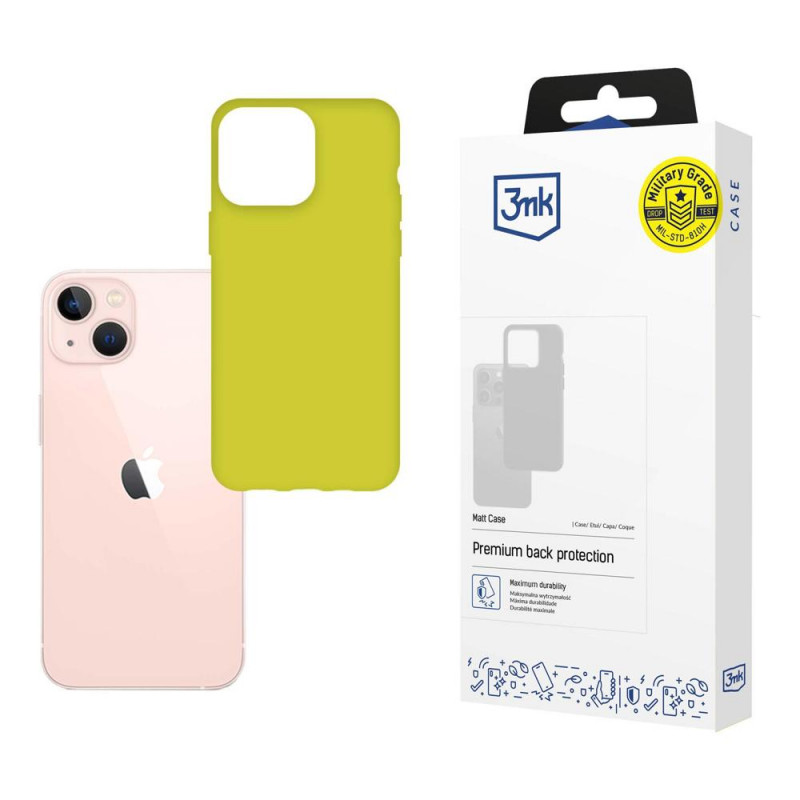 Etui na telefon 3MK Matt Case Apple iPhone 14, limonkowe