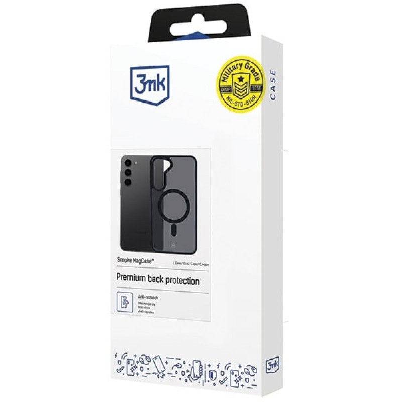 3MK Smoke MagCase z MagSafe do Samsung Galaxy S24, półprzezroczyste