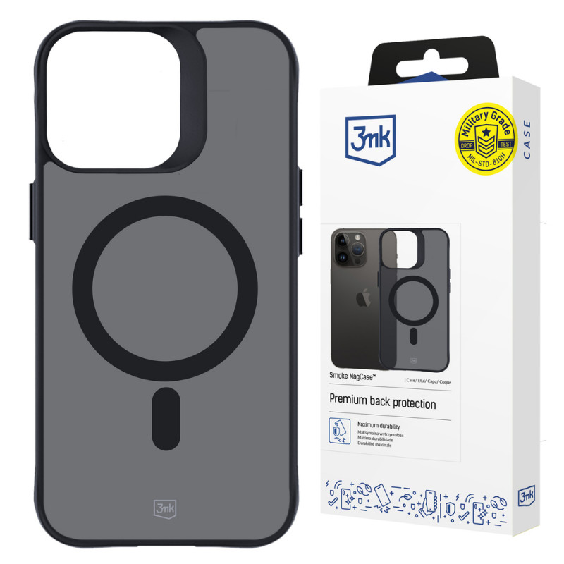 3MK Smoke MagCase z MagSafe do Apple iPhone 14 Pro, półprzezroczyste