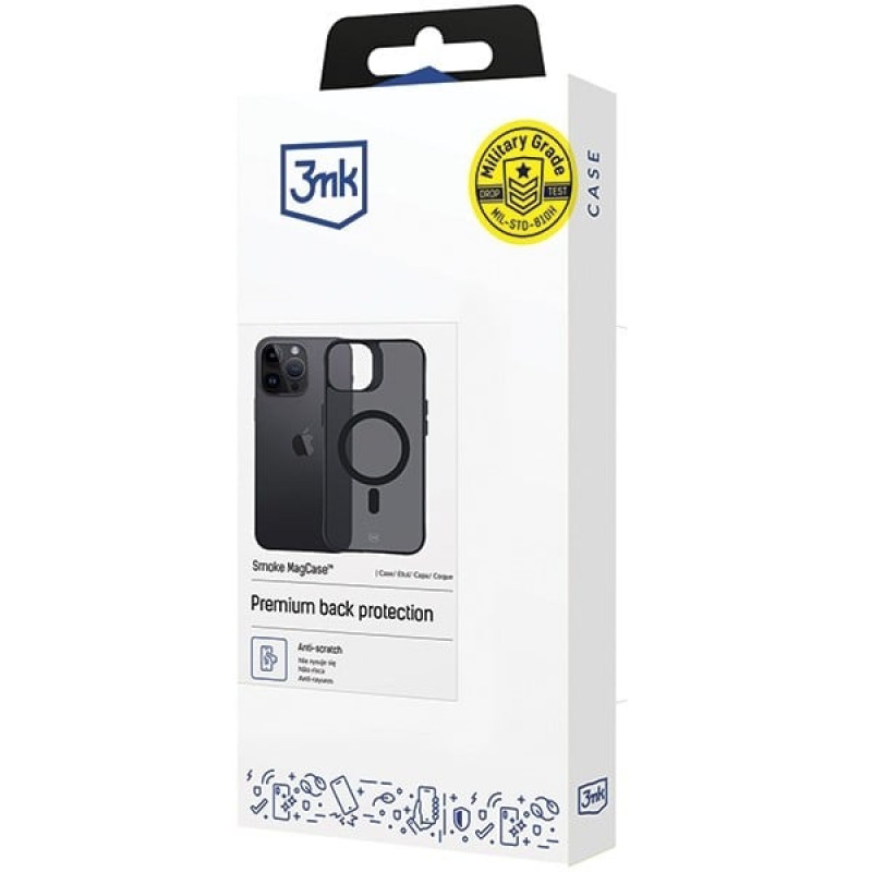 3MK Smoke MagCase z MagSafe do Apple iPhone 14 Pro, półprzezroczyste