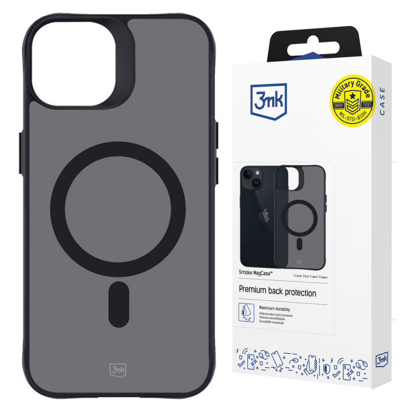 3MK Smoke MagCase z MagSafe do Apple iPhone 13 / 14, półprzezroczyste
