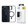 3MK Satin Armor MagCase z MagSafe do Apple iPhone 13 / 14, przezroczyste z czarną ramką (156075-0)