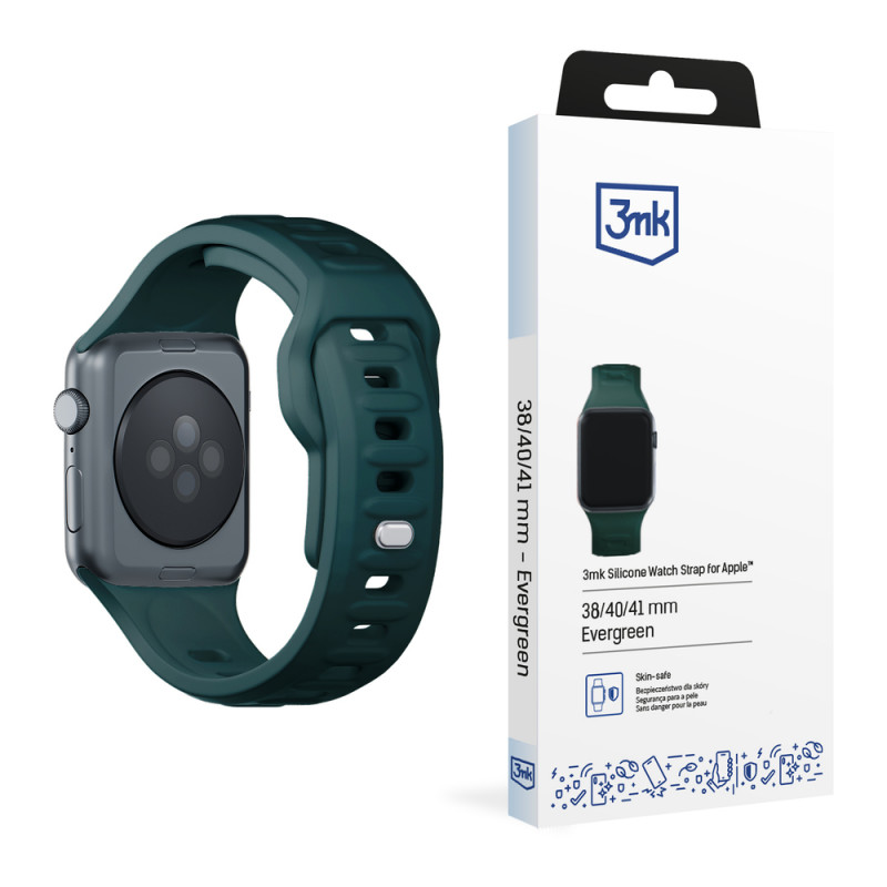 Pasek do zegarka 3mk Silicone do Apple Watch 38/40/41 mm, evergreen