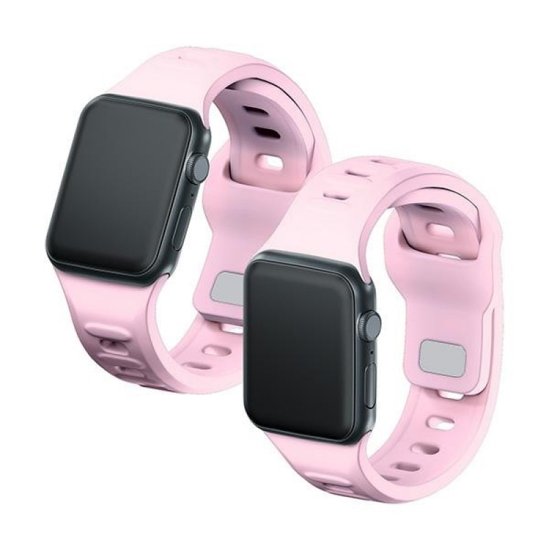 Pasek do zegarka 3mk Silicone do Apple Watch 38/40/41 mm, różowy pudrowy