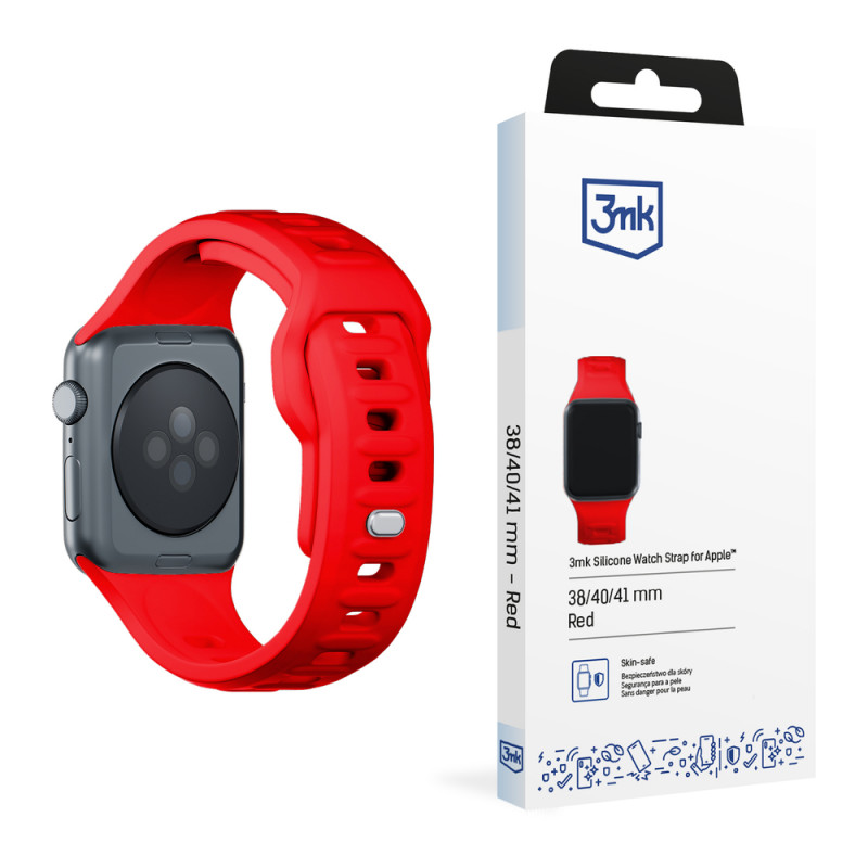 Pasek do zegarka 3mk Silicone do Apple Watch 38/40/41 mm, czerwony