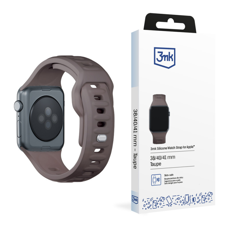 Pasek do zegarka 3mk Silicone Watch Strap do Apple Watch 38/40/41 mm, kolor taupe