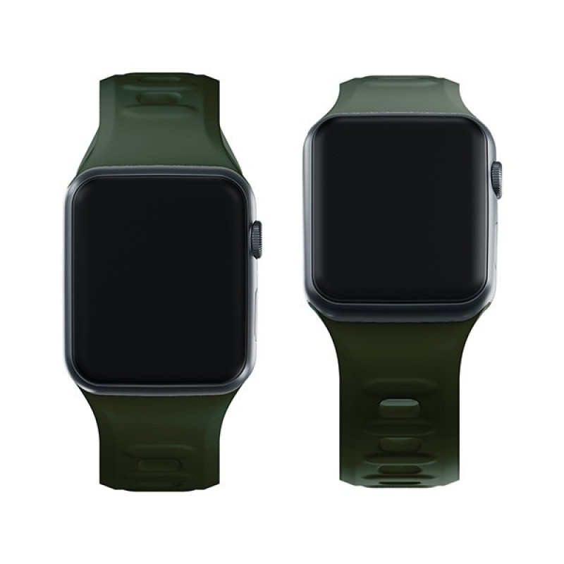 Pasek do zegarka 3mk Silicone Watch Strap do Apple Watch 42/44/45/49 mm, ciemnozielony