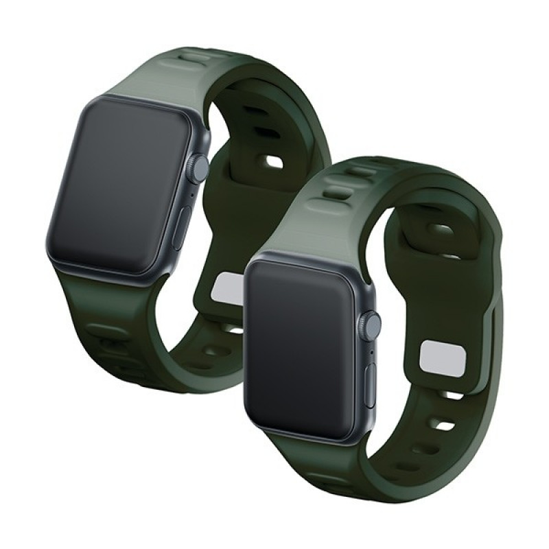 Pasek do zegarka 3mk Silicone Watch Strap do Apple Watch 42/44/45/49 mm, ciemnozielony