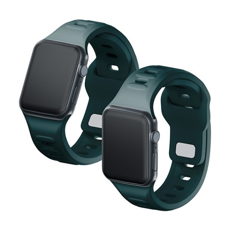 Pasek do zegarka 3mk Silicone do Apple Watch 42/44/45/49 mm, evergreen